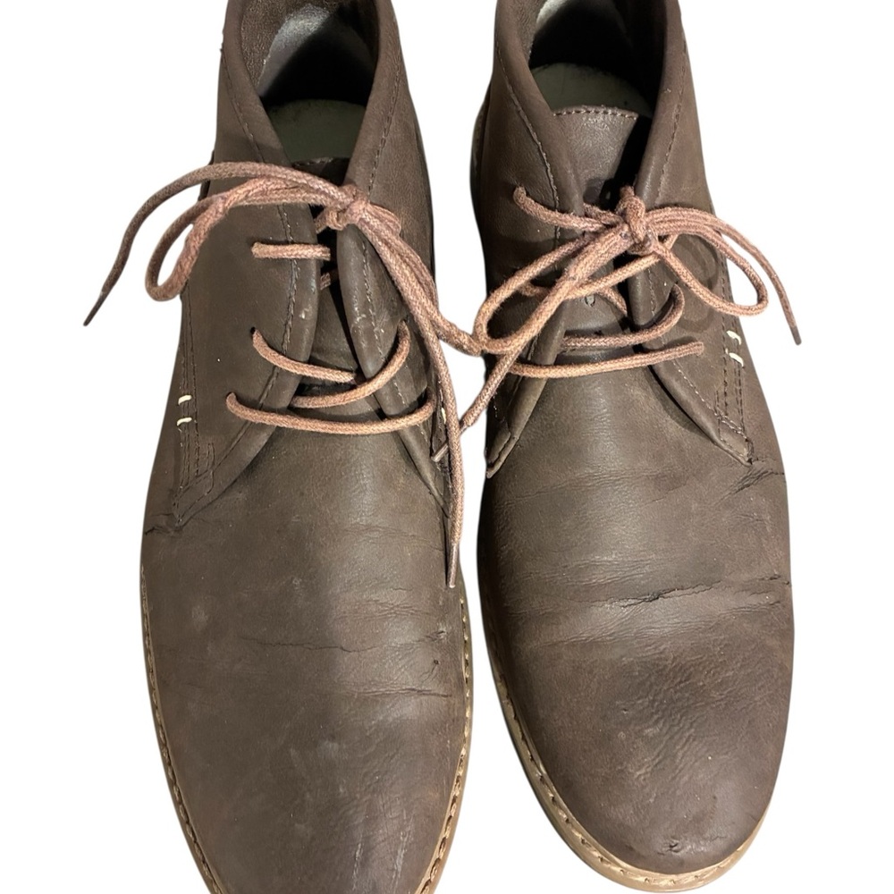 Varese Men'ds Classic Brown Leather Chukka Boots 10.5